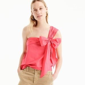 J Crew One Shoulder Bow Top NWOT